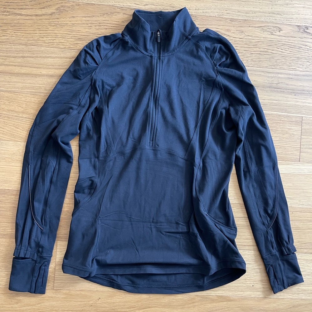 Lululemon Half Zip With Ruffle Wrist & Pleated shoulders Sz 10